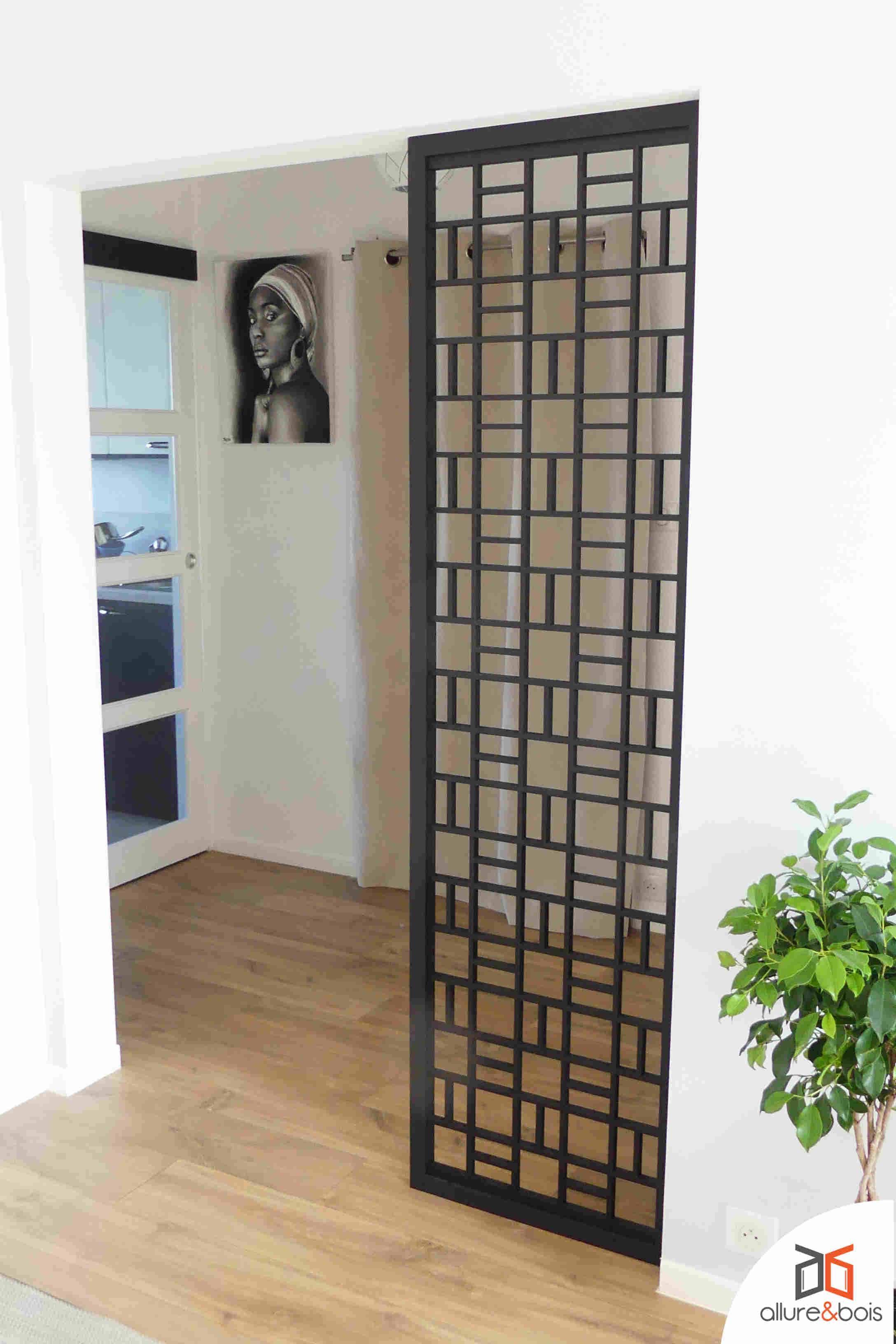 claustra de style japonais pour hall d'entrée Kuro motif d'inspiration japonaise