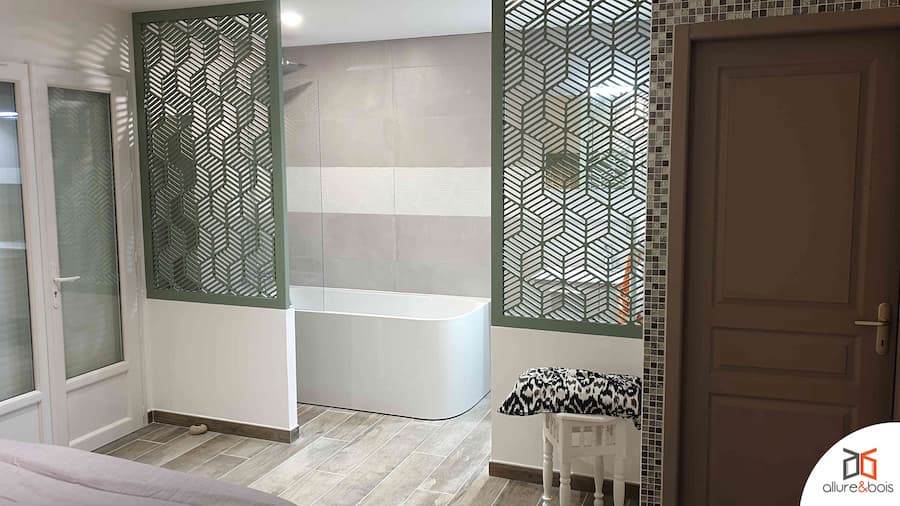 claustra salle de bain moderne vert