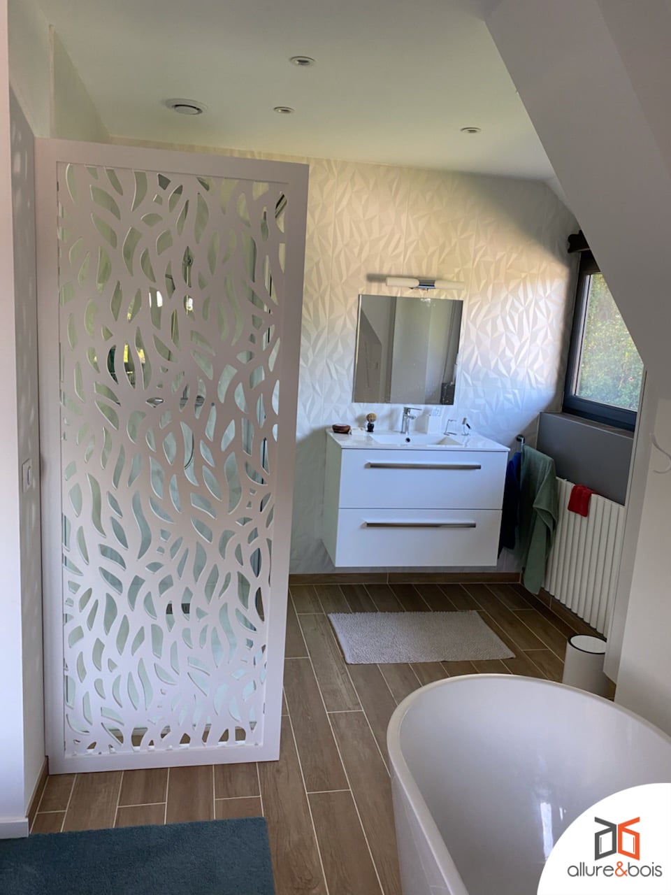 claustra bois blanc salle de bain lamia