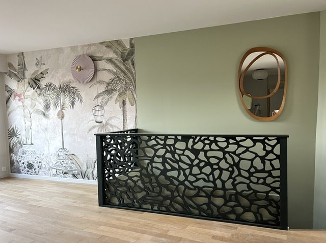 Garde-corps bois sur-mesure noir