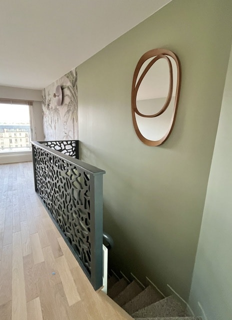 rampe Garde-corps bois sur-mesure noir intérieur